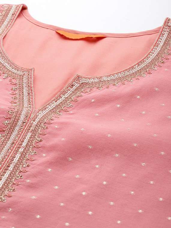 women self design three quarter sleeves kurta pant set with dupatta - 22616713 -  Standard Image - 2