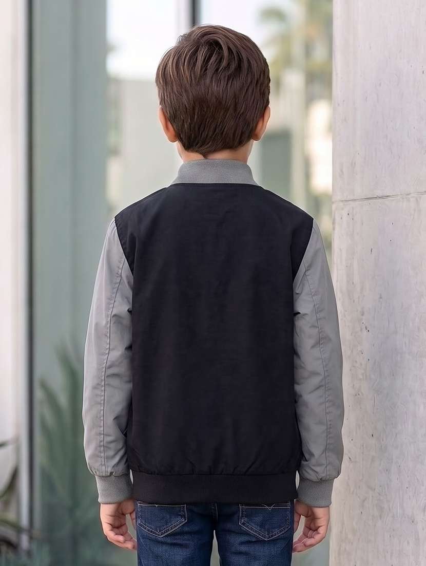 boys colourblocked long sleeves regular jacket - 22616732 -  Standard Image - 2