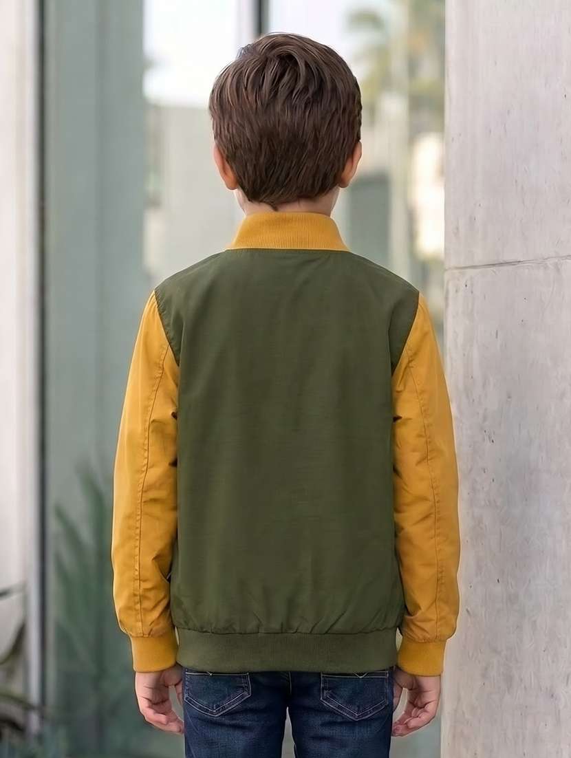 boys colourblocked long sleeves regular jacket - 22616733 -  Standard Image - 2