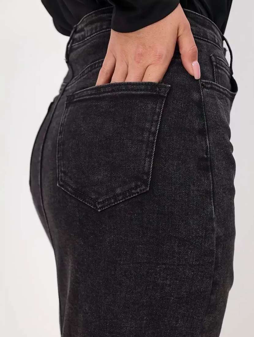 Women Solid High Rise Straight Skirt - 22617022 -  Standard Image - 2