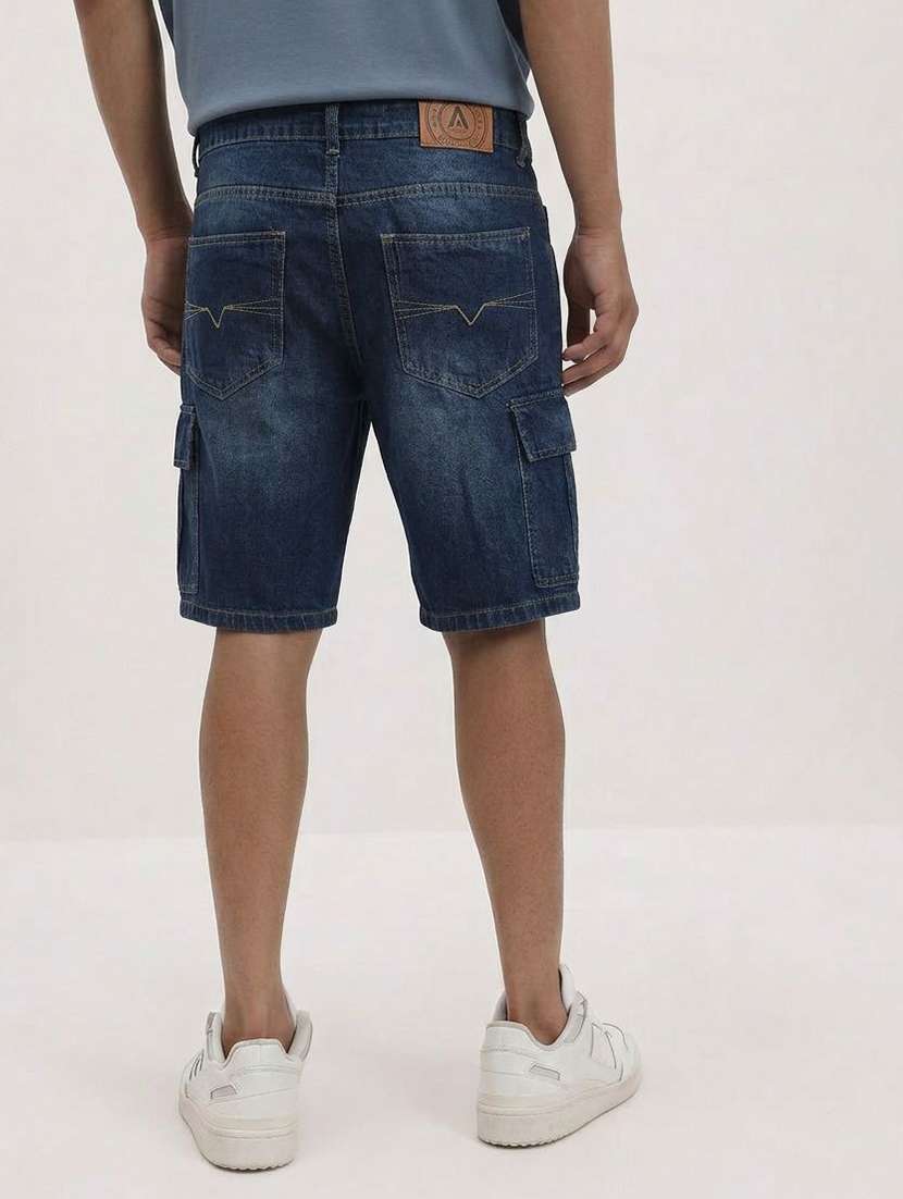 Men Washed Mid Rise Cargo Shorts - 22617060 -  Standard Image - 2