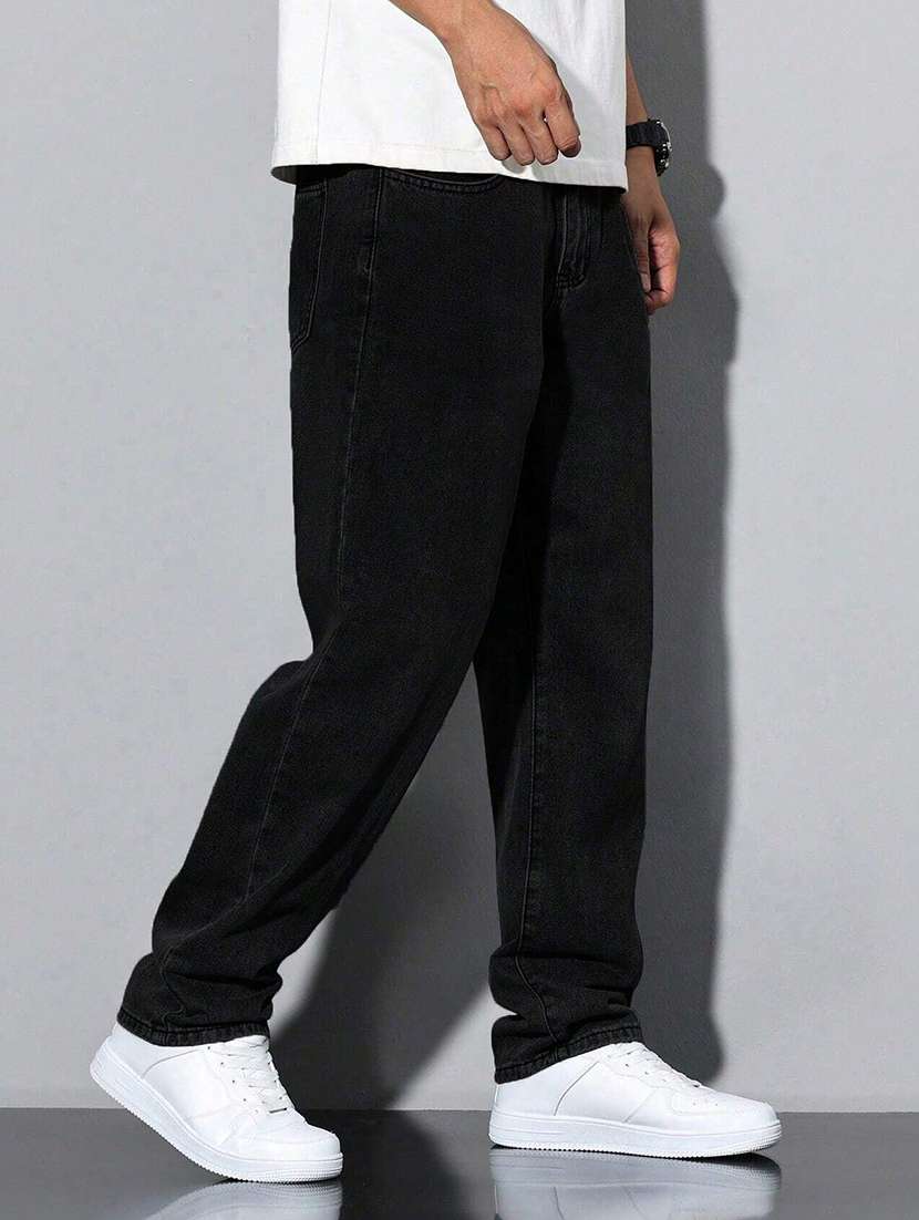 men solid mid rise straight jeans - 22617086 -  Standard Image - 2