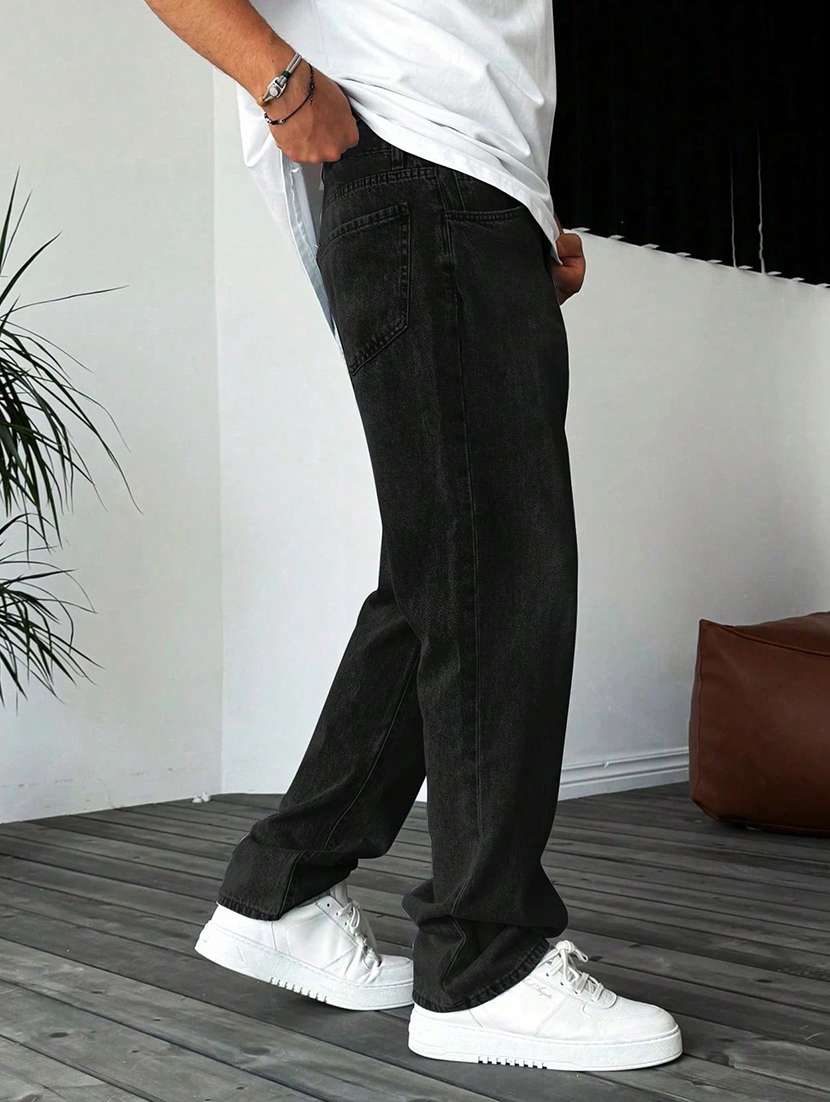 men solid mid rise straight jeans - 22617087 -  Standard Image - 2