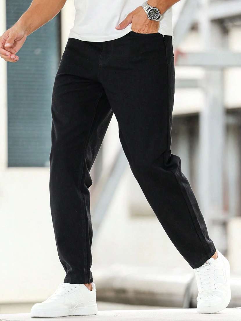 Men Solid Mid Rise Straight Jeans - 22617089 -  Standard Image - 2