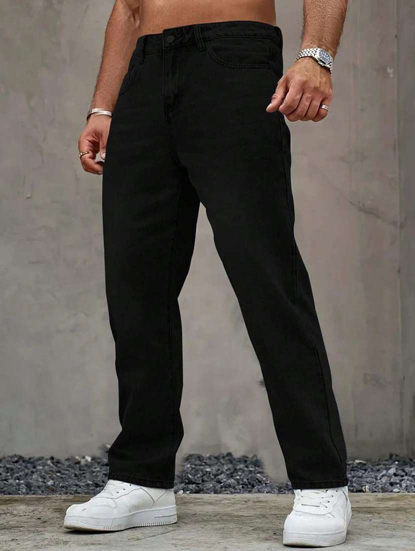Men Solid Mid Rise Straight Jeans - 22617090 -  Standard Image - 2