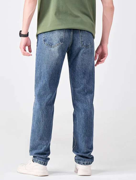 Men Washed Mid Rise Straight Jeans - 22617092 -  Standard Image - 2