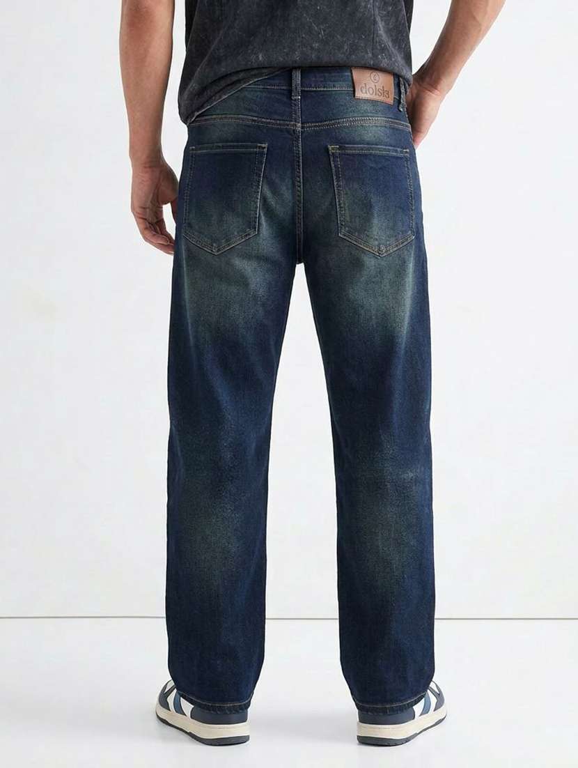 Men Washed Mid Rise Straight Jeans - 22617093 -  Standard Image - 2