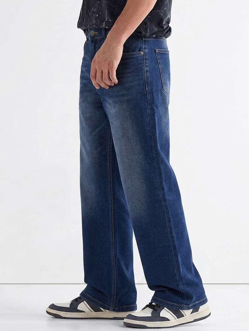 Men Washed Mid Rise Straight Jeans - 22617098 -  Standard Image - 2