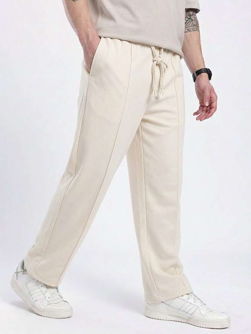 Men Solid Mid Rise Regular Fir Track Pant - 22617102 -  Standard Image - 2