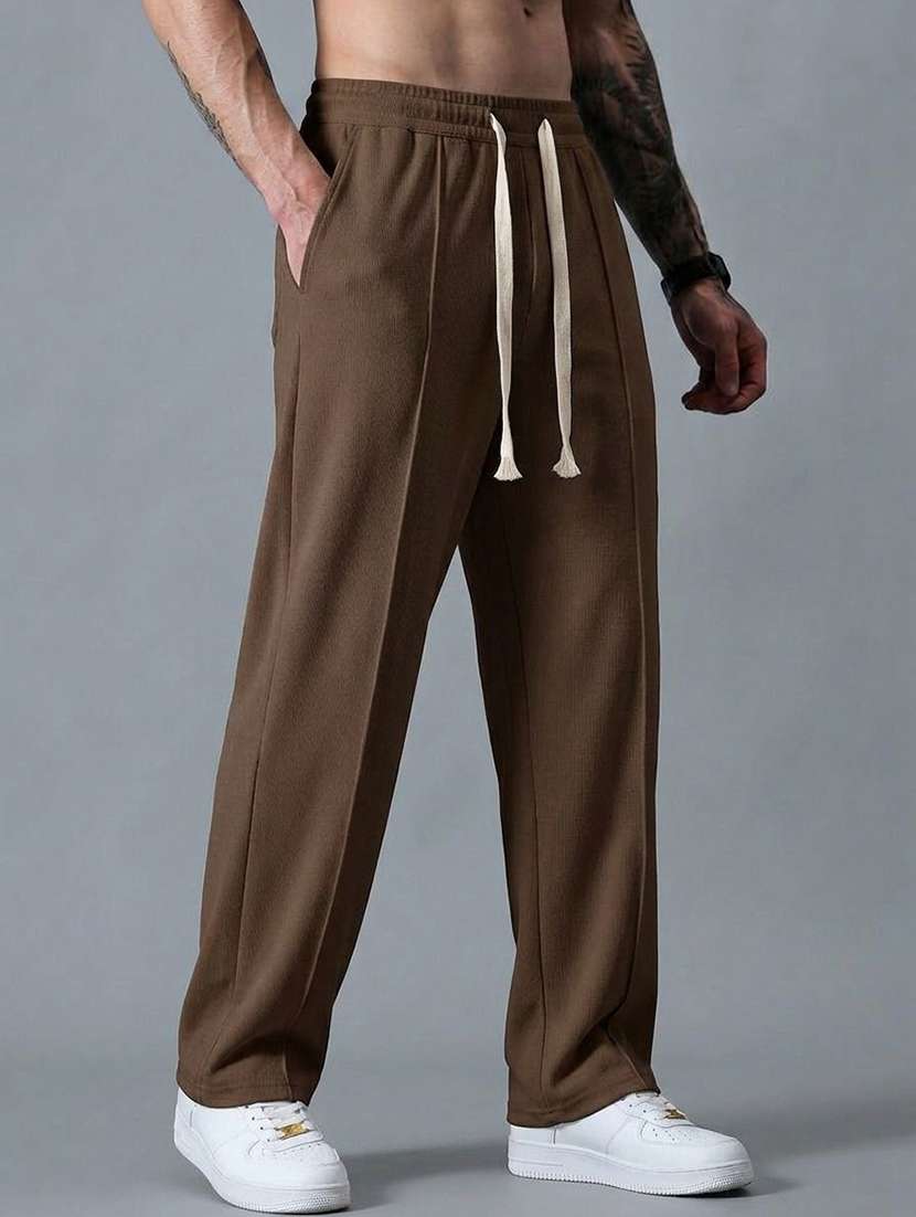 Men Solid Id Rise Regular Fit Track Pant - 22617105 -  Standard Image - 2