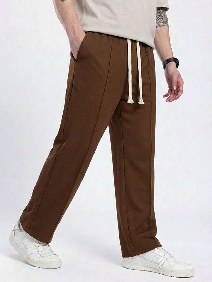 Men Solid Mid Rise Regular Fir Track Pant - 22617106 -  Standard Image - 2