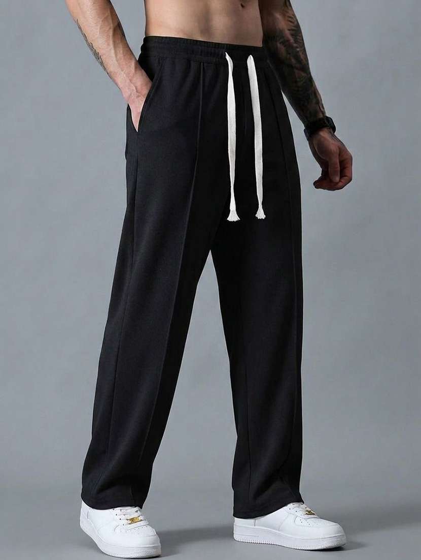 Men Solid Mid Rise Regular Fir Track Pant - 22617108 -  Standard Image - 2