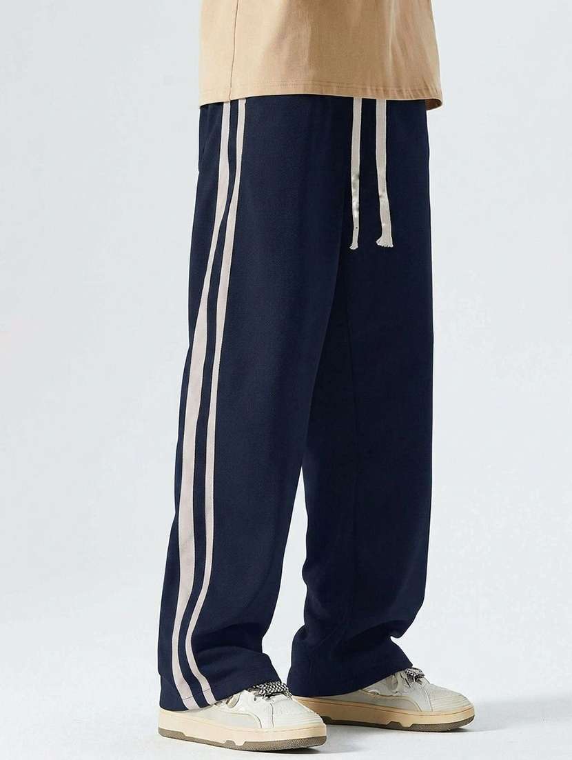 Men Side Taped Mid Rise Relaxed Fit Track Pant - 22617115 -  Standard Image - 2