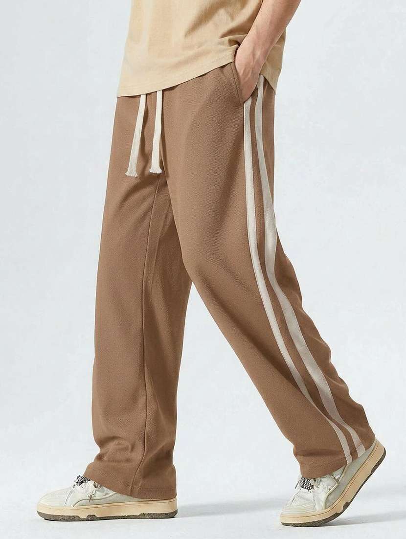 Men Side Taped Mid Rise Relaxed Fit Track Pant - 22617117 -  Standard Image - 2