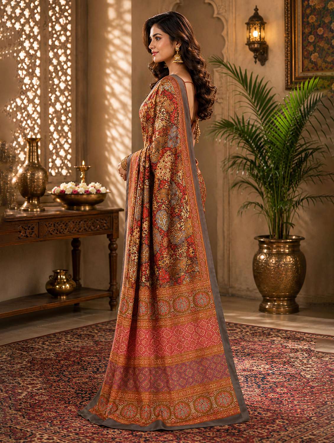 Women Printed Casual Wear Saree With Blouse - 22618121 -  Standard Image - 2