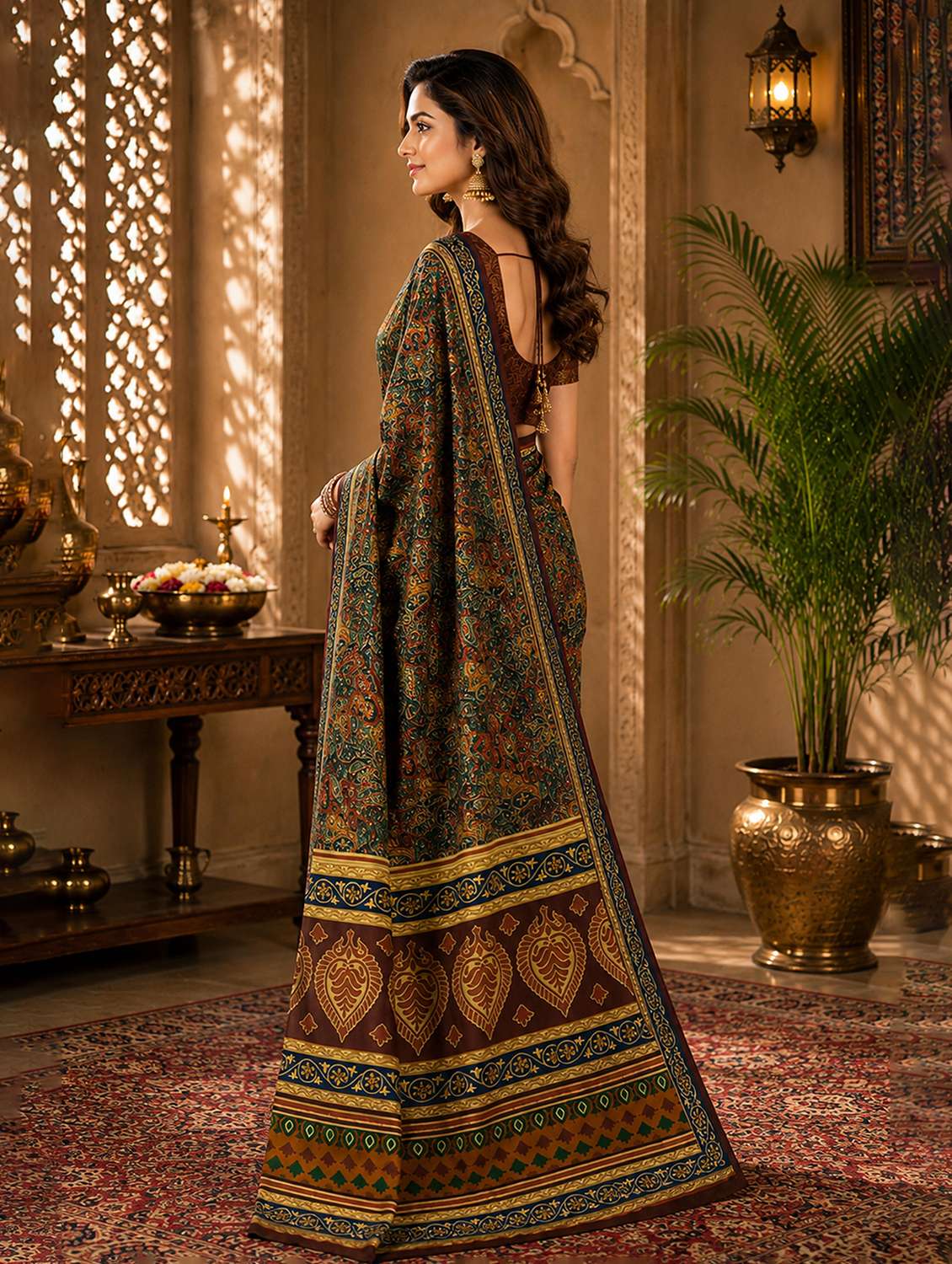 Women Printed Casual Wear Saree With Blouse - 22618122 -  Standard Image - 2