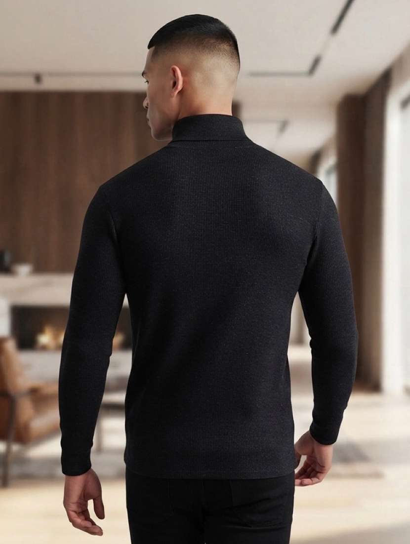 Men Solid Long Sleeves Turtle Neck Pullover - 22618390 -  Standard Image - 2