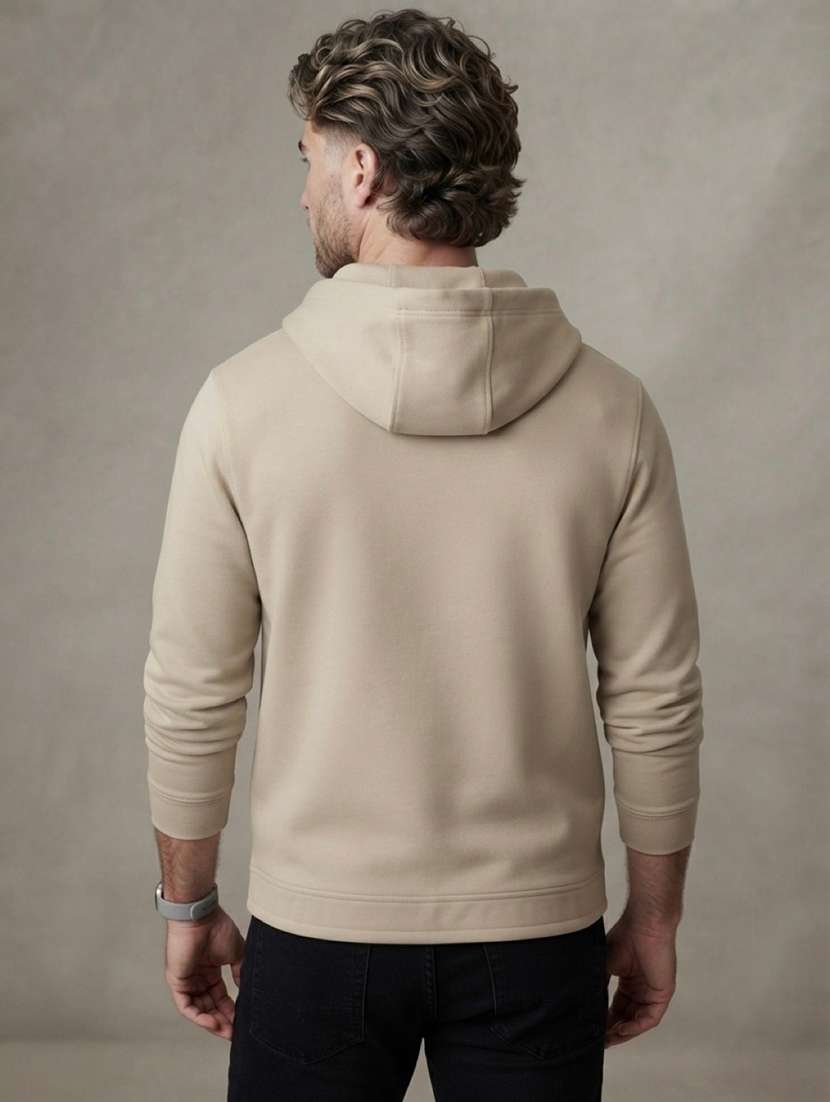 Men Solid Long Sleeves Hooded Sweatshirt - 22618394 -  Standard Image - 2