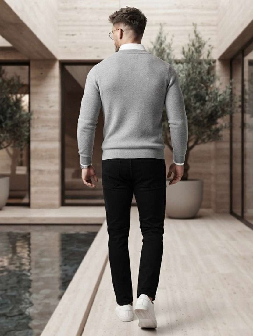 Men Solid Long Sleeves Pullover - 22618410 -  Standard Image - 2