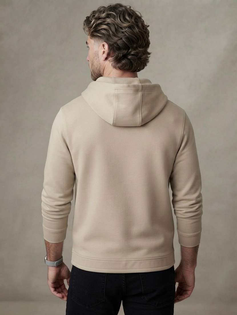 men solid long sleeves hooded sweatshirt - 22618412 -  Standard Image - 2