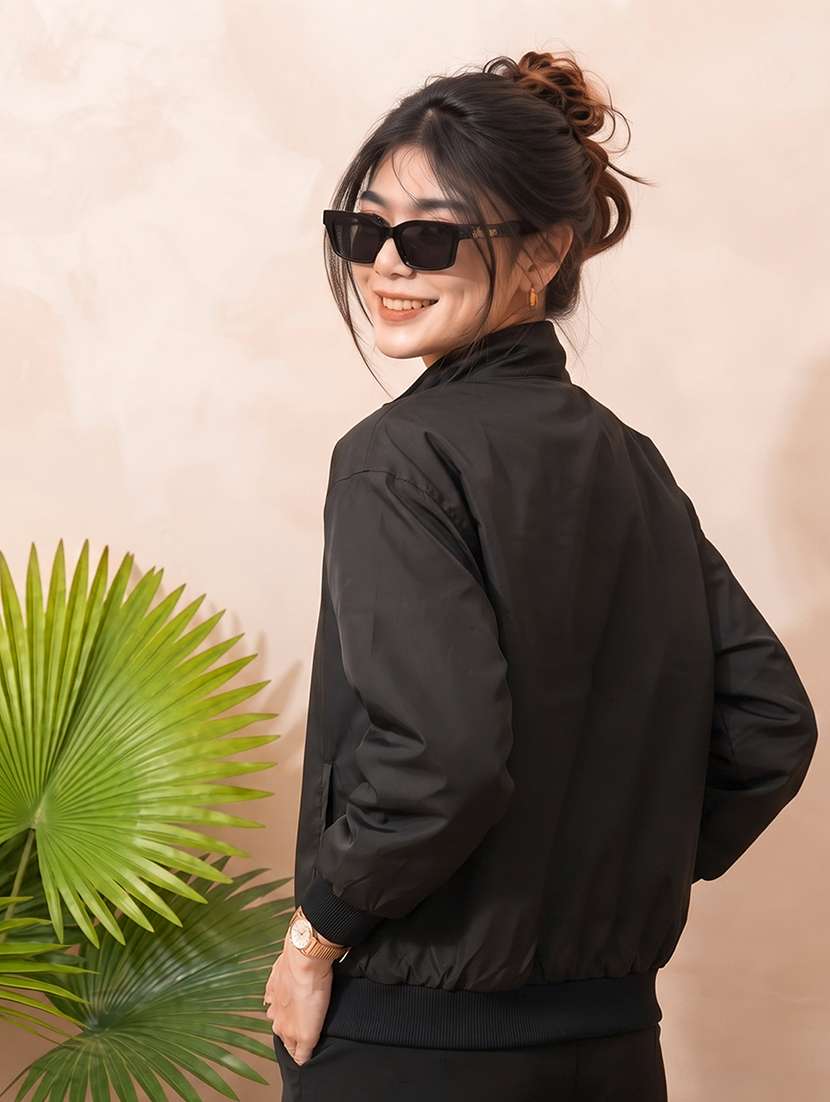 women solid long sleeves reversible jacket - 22618463 -  Standard Image - 2