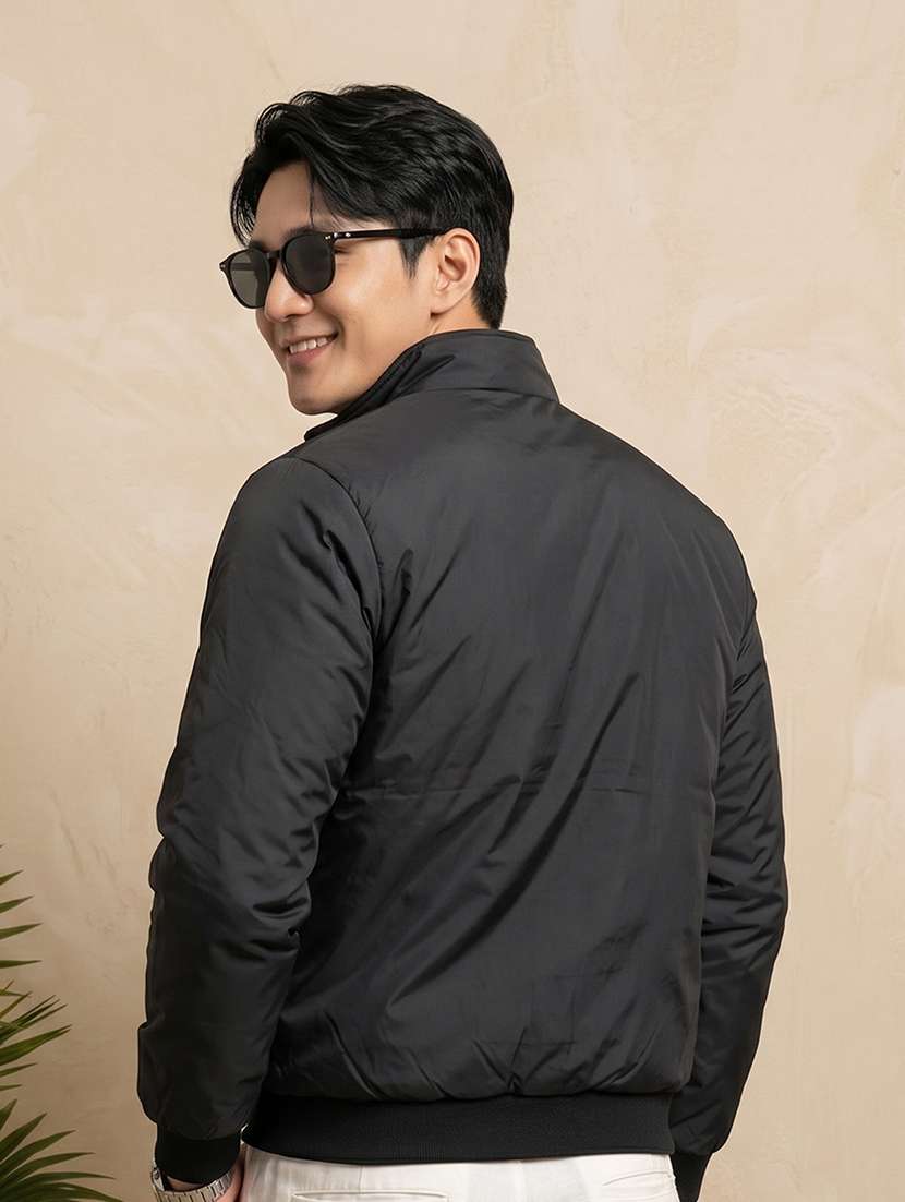 Men Solid Long Sleeves Reversible Bomber Jacket - 22618485 -  Standard Image - 2