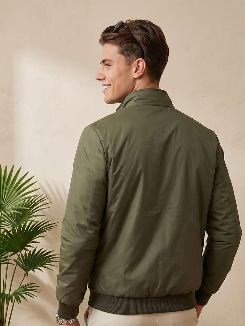 Men Solid Long Sleeves Reversible Bomber Jacket - 22618486 -  Standard Image - 2