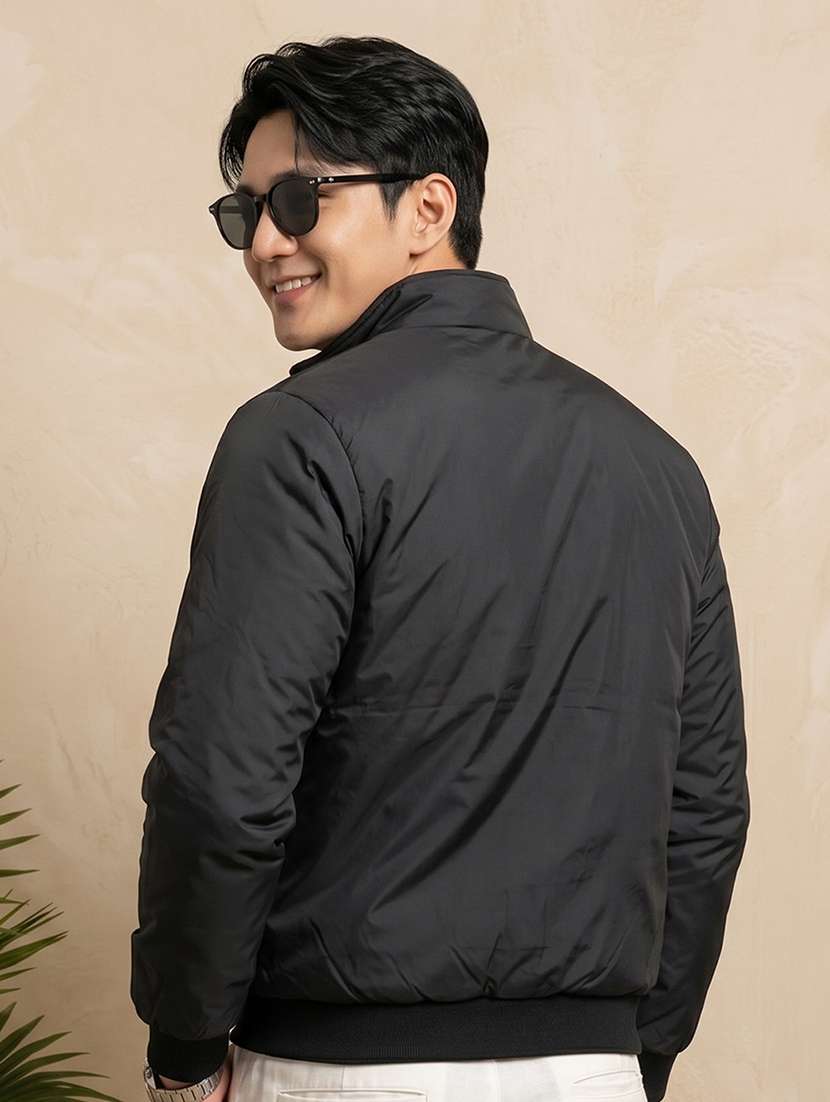 men solid long sleeves reversible bomber jacket - 22618497 -  Standard Image - 2