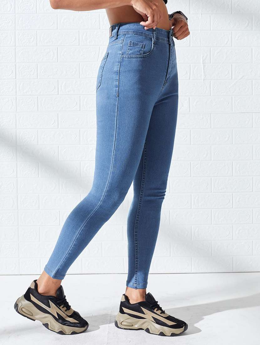 women washed high rise skinny fit jeans - 22618663 -  Standard Image - 2