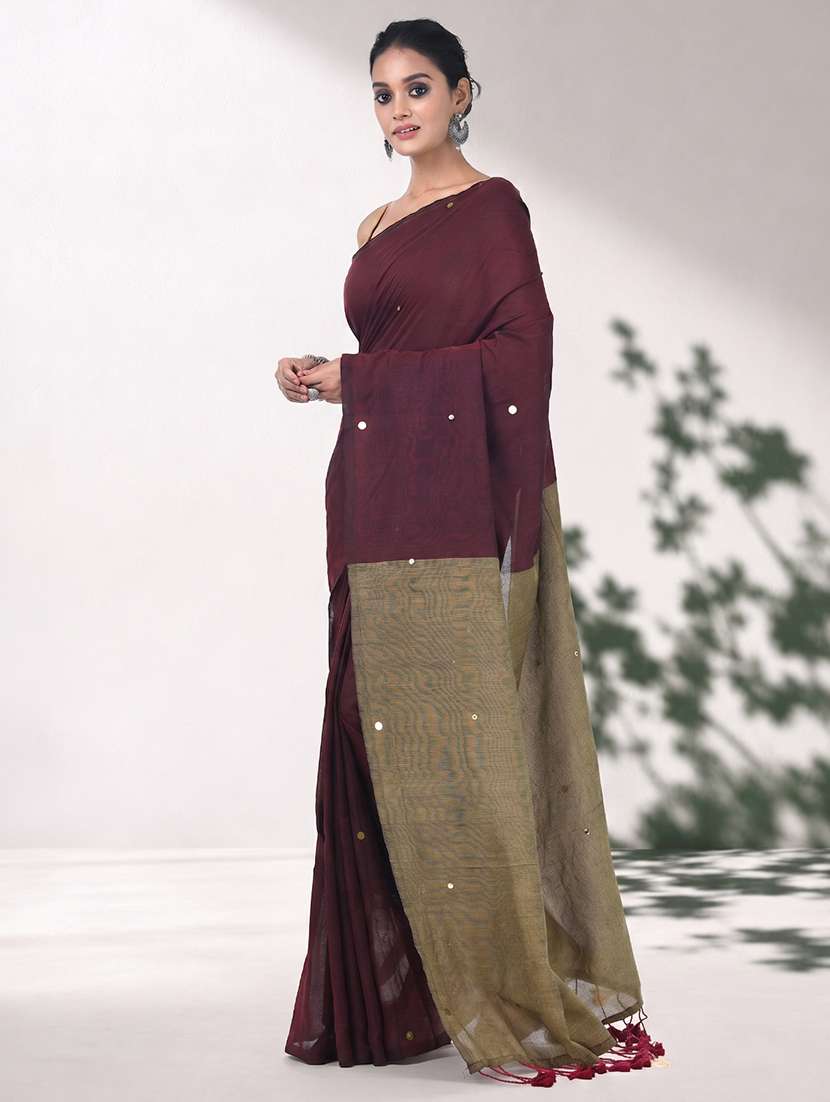 women solid with work embellished saree with blouse - 22619328 -  Standard Image - 2