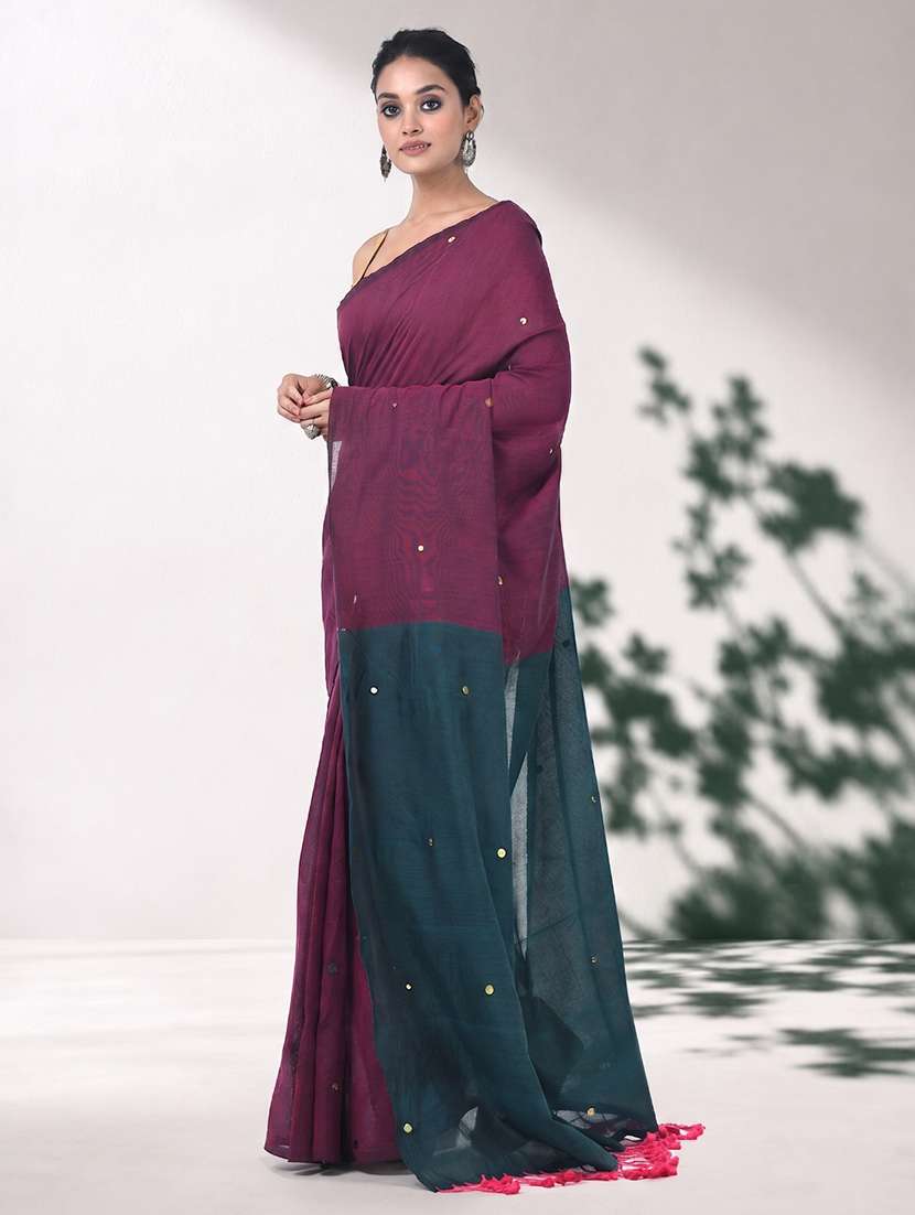 women solid with work embellished saree with blouse - 22619329 -  Standard Image - 2