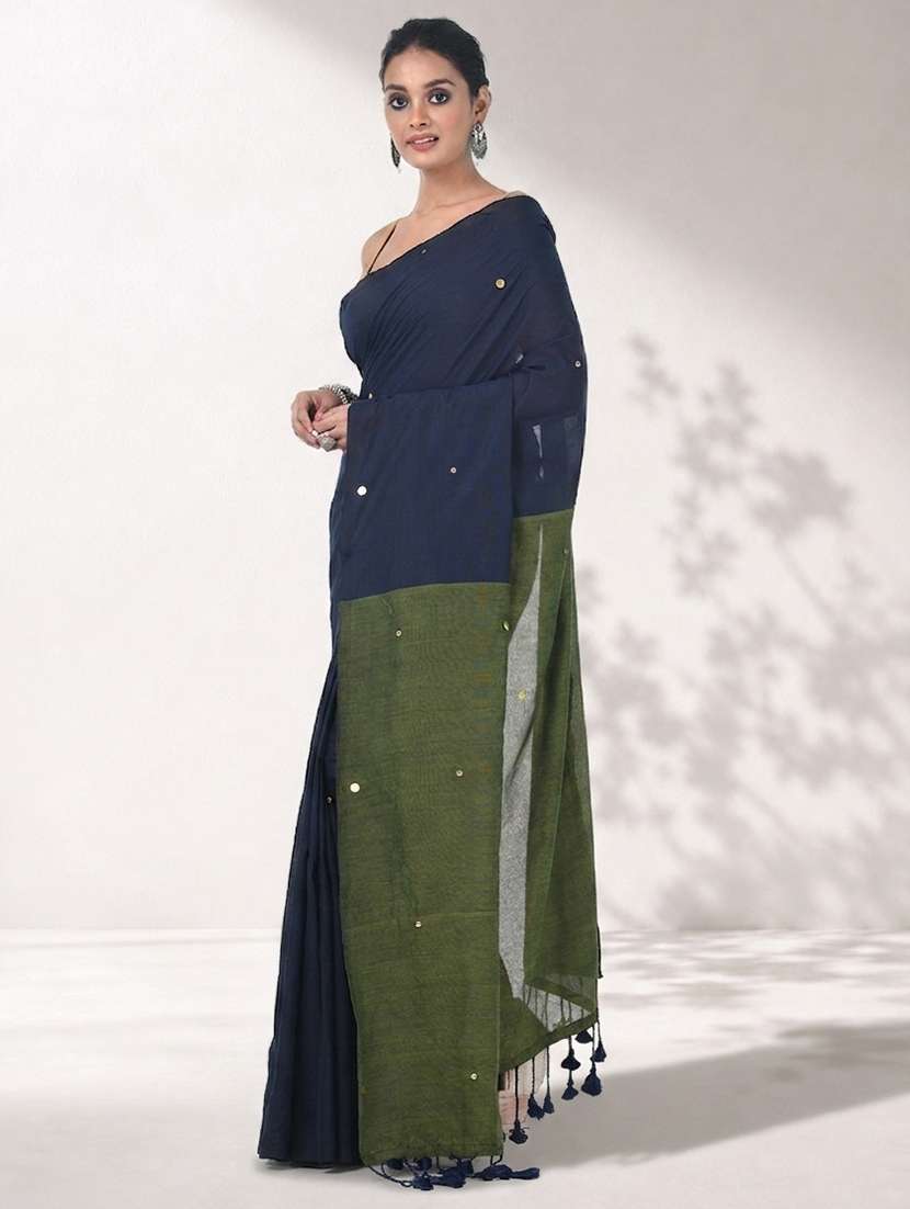 women solid with work embellished saree with blouse - 22619332 -  Standard Image - 2