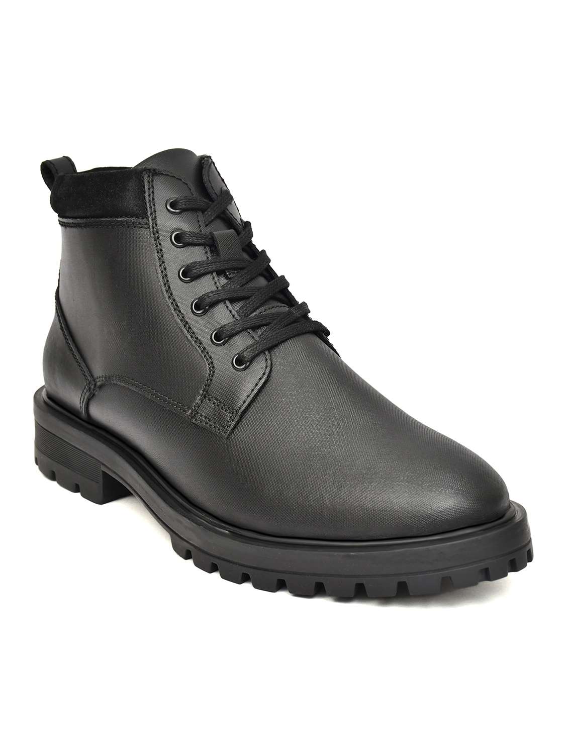 men solid lace up high ankle boots - 22619342 -  Standard Image - 2