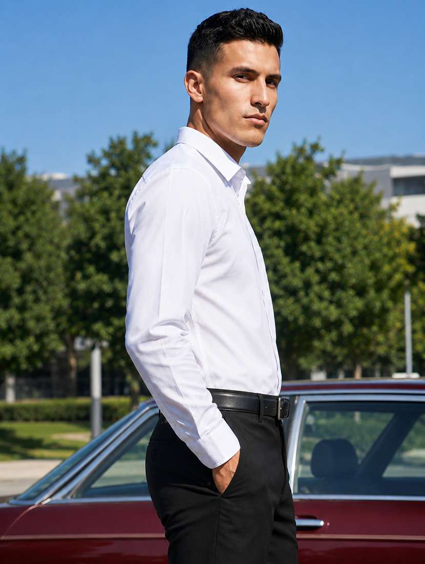 Men Solid Long Sleeves Formal Shirt - 22619380 -  Standard Image - 2