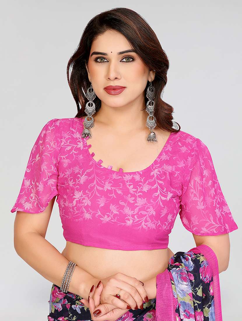 Women Pack Of 2 Printed Combo Saree With Blouse - 22623384 -  Standard Image - 2