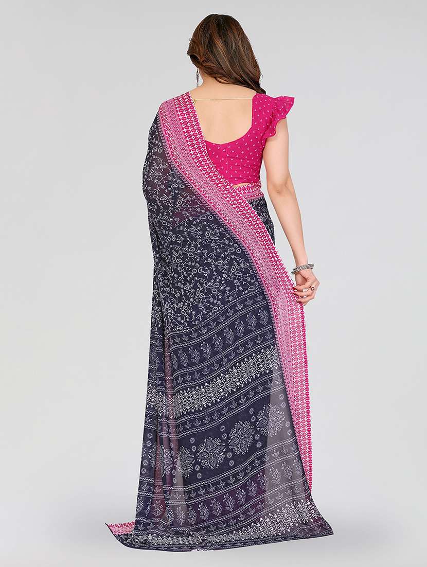 Women Pack Of 2 Printed Combo Saree With Blouse - 22623457 -  Standard Image - 2