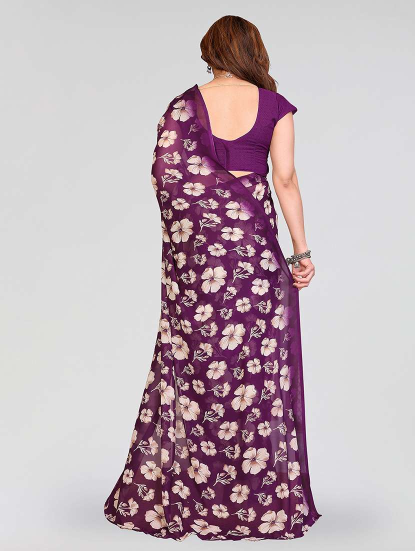 Women Pack Of 2 Printed Combo Saree With Blouse - 22623481 -  Standard Image - 2
