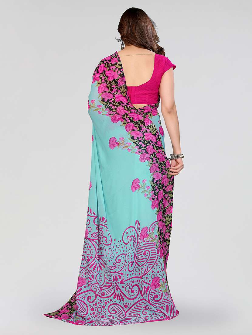 Women Pack Of 2 Printed Combo Saree With Blouse - 22624204 -  Standard Image - 2