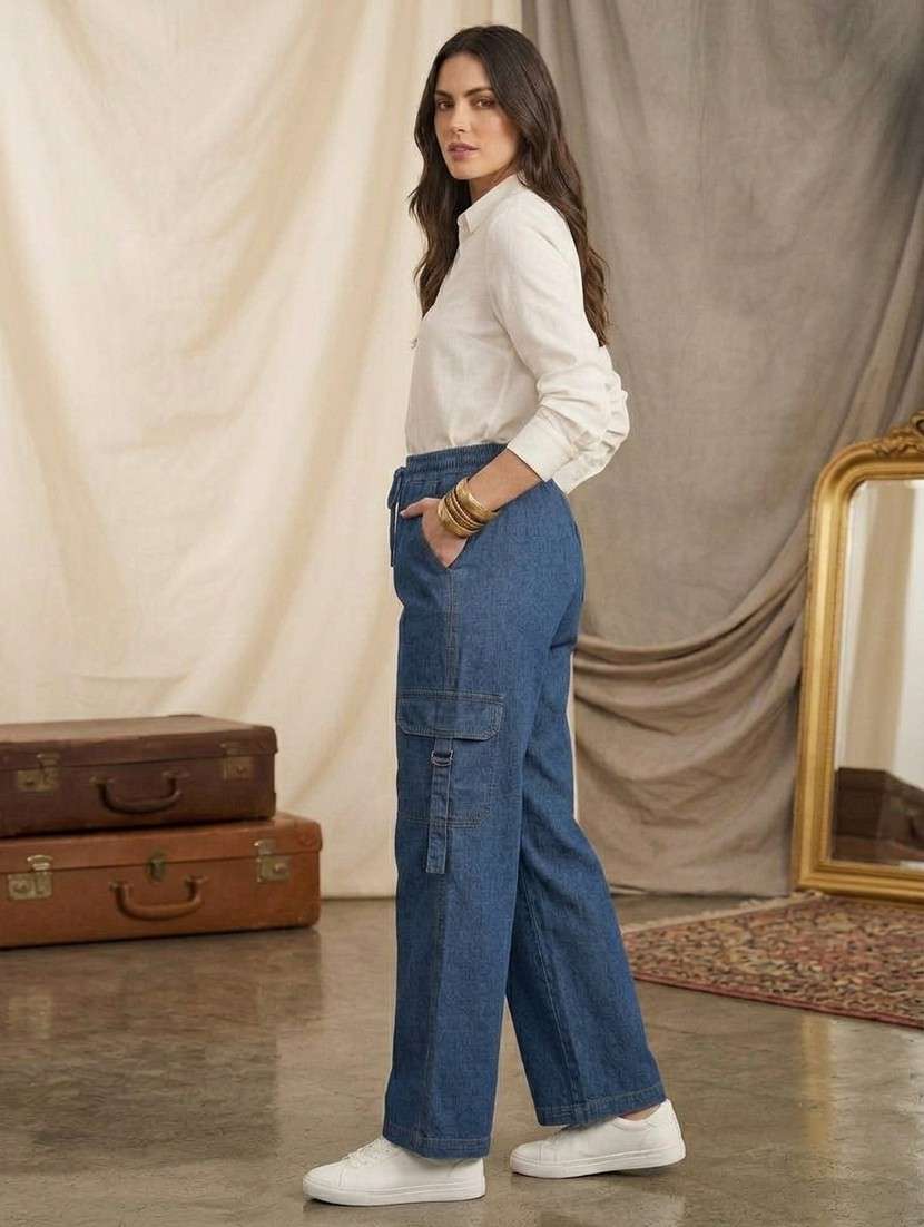 women solid mid rise regular fir cargo - 22624738 -  Standard Image - 2