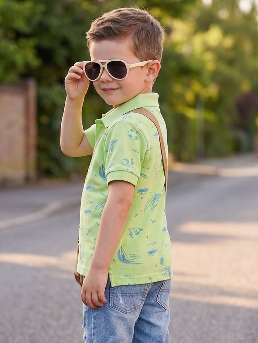 Boys Printed Short Sleeves Polo T-shirt - 22624853 -  Standard Image - 2