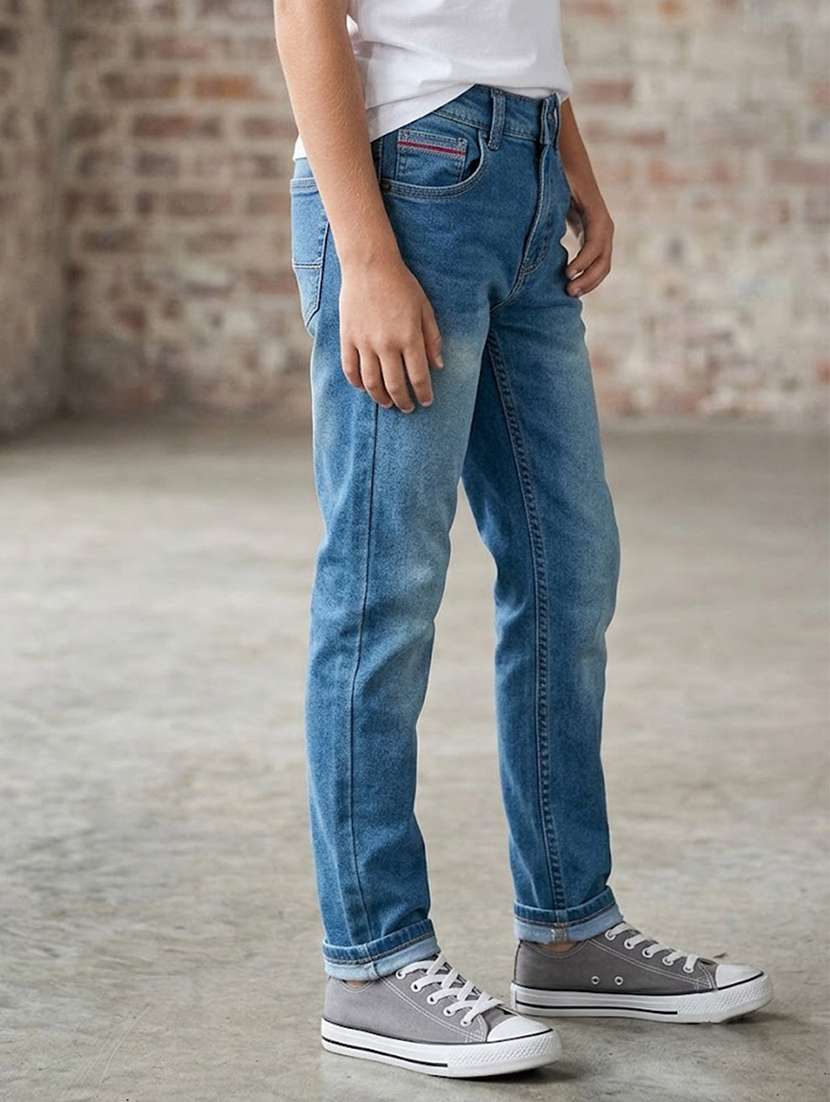 boys washed mid rise slim fit jeans - 22625660 -  Standard Image - 2
