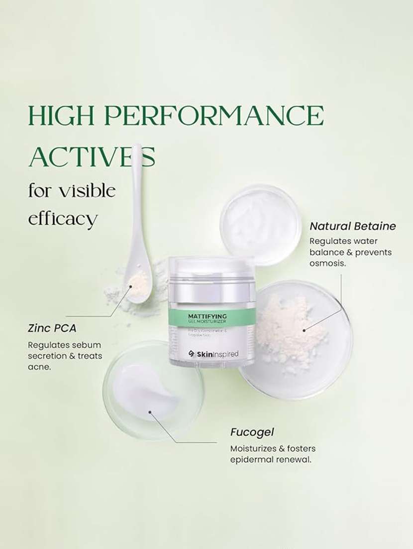 Skininspired Mattifying Gel Based Moisturizer For Face | Fast Absorbing & Non Sticky Oil Free Moisturizer  - 22626355 -  Standard Image - 2