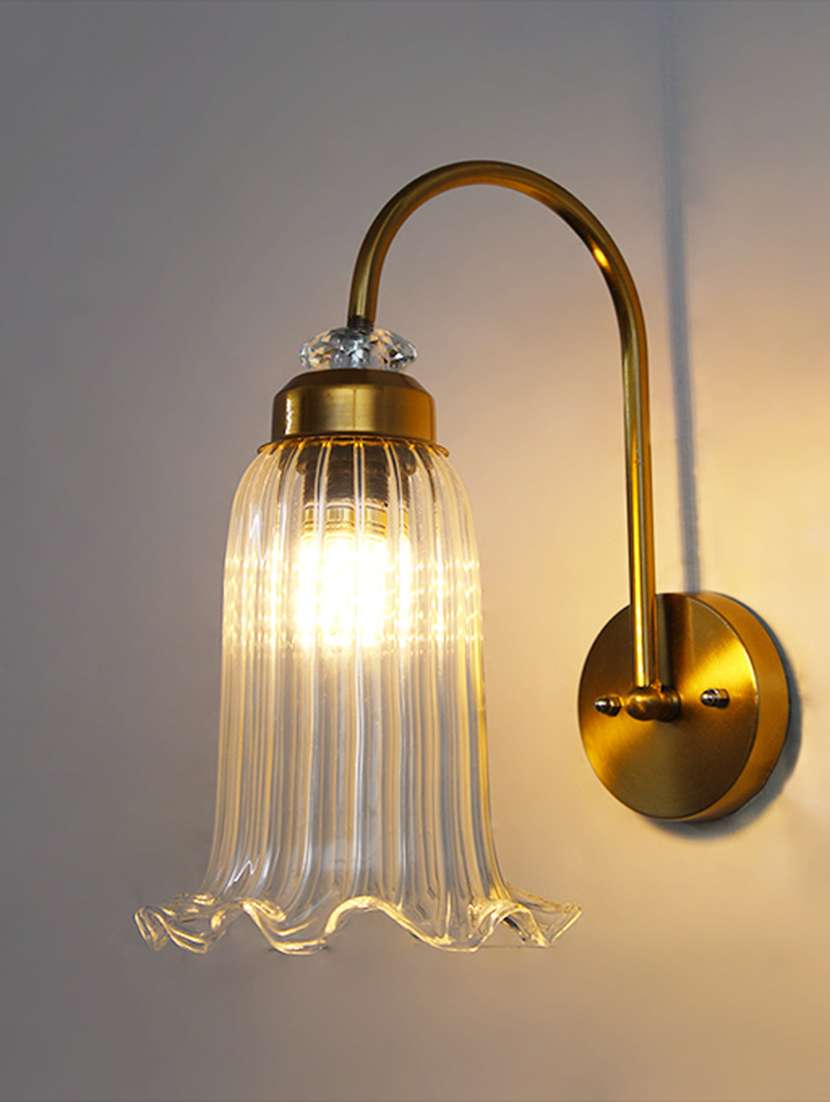 antique brass fluted glass wall sconce - 22626380 -  Standard Image - 2