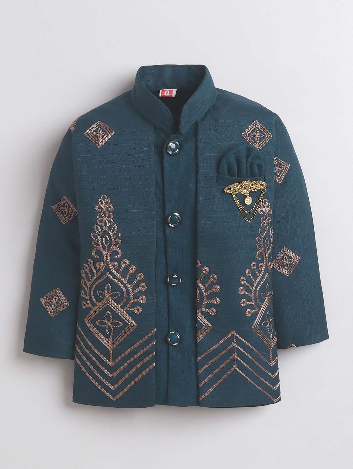 boys embroidered long sleeves sherwani - 22626998 -  Standard Image - 2