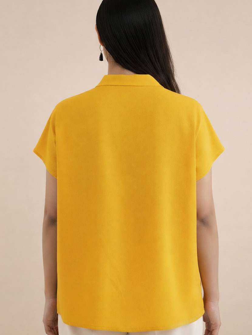 Women Solid Short Sleeves Regular Top - 22627196 -  Standard Image - 2