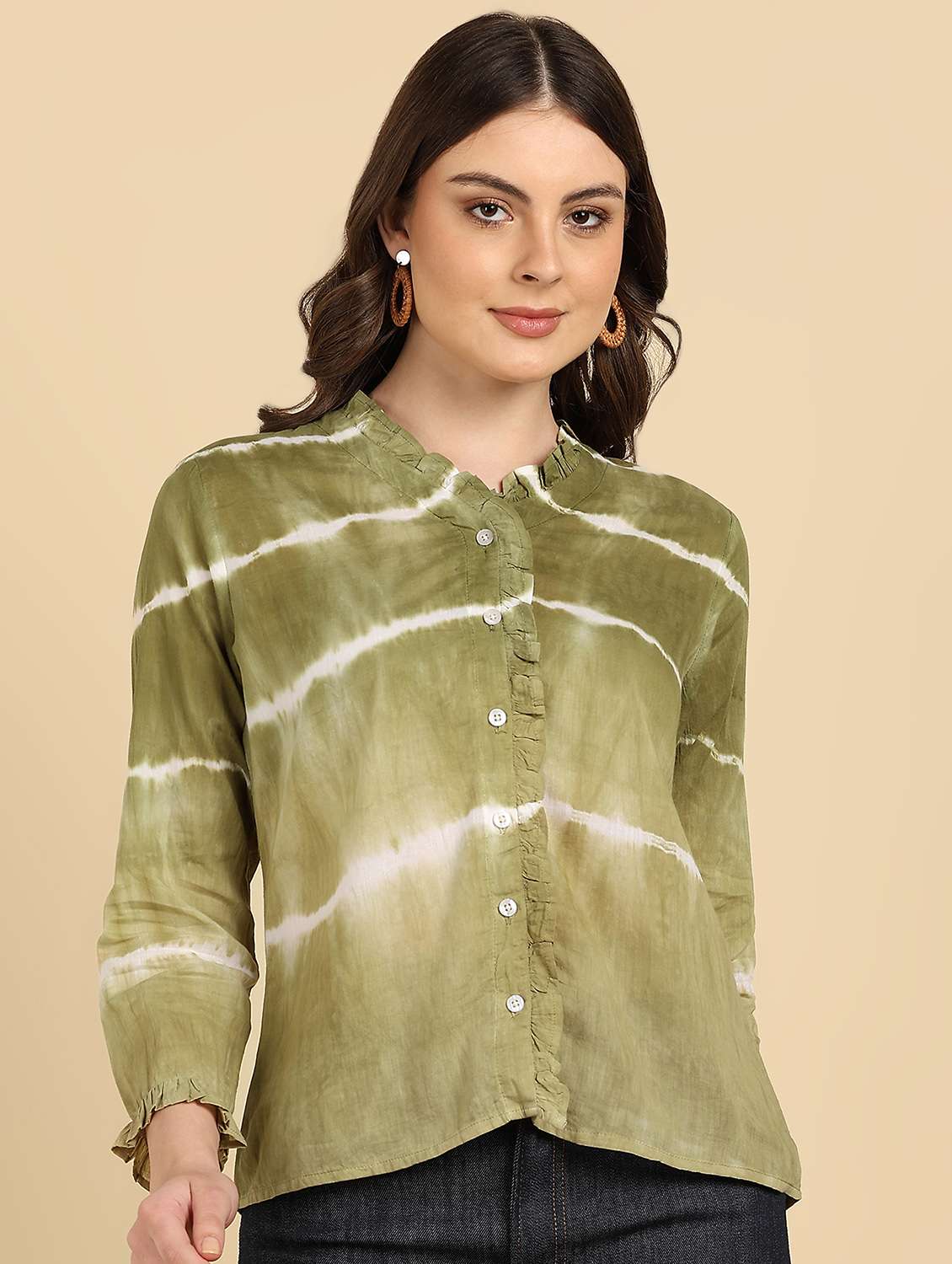 Women Tie And Dye Long Sleeves Regular Shirt - 22627259 -  Standard Image - 2
