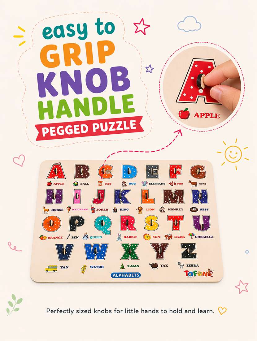 kids pack of 3 wooden pegged puzzle - 22627400 -  Standard Image - 2