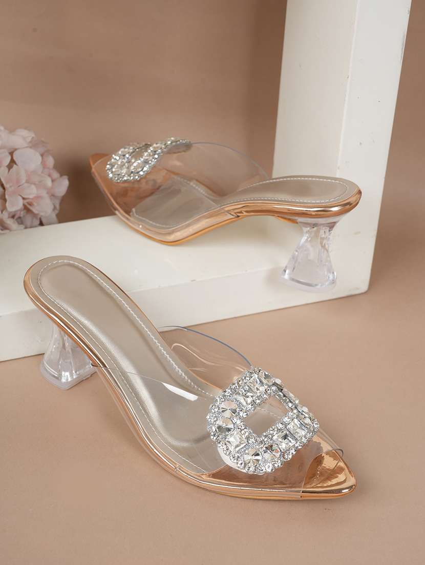 women embellished slip on sandal