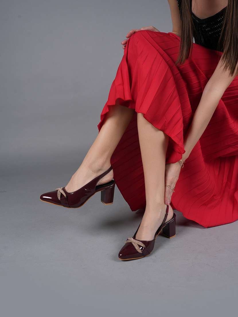 women embellished back strap sandal