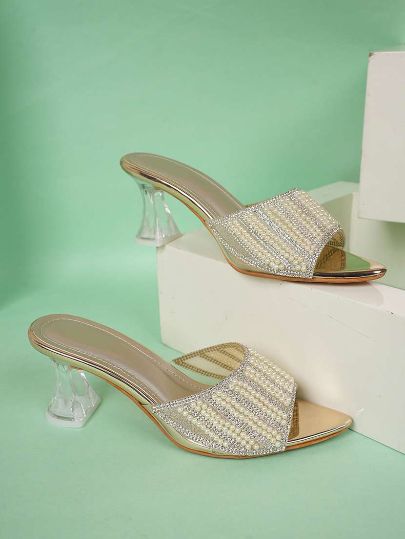 women embellished slip on sandal